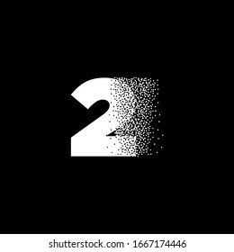 Initial Number 2 Particle Effect Logo Design