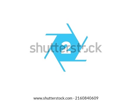 Initial number 2 Photography Logo Camera lens Concept. Capture Logo Combined 2 Letter Camera Sign Logo