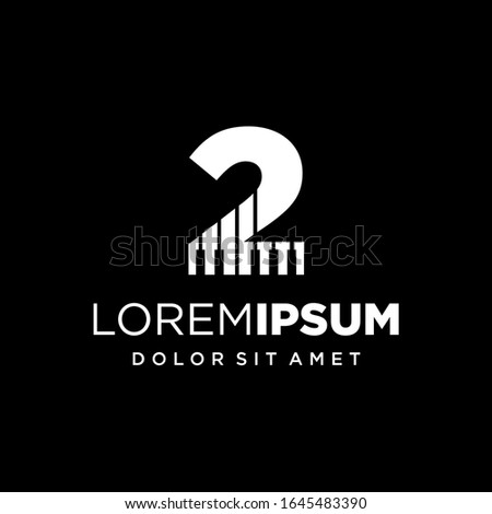 Initial Number 2 Piano Logo Design