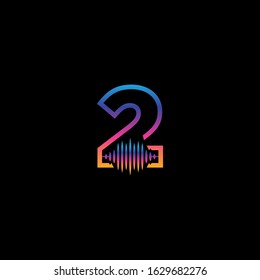 Initial Number 2 Sound Weaves Logo Design Concept