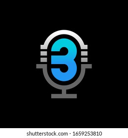 Initialnummer 3 Logo-Design für Podcast