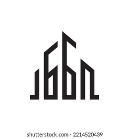 initial number 66 apartment building hotel real estate logo