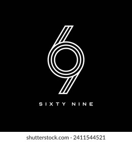 Initial number 69 or 69th anniversary Vector logo 69 Logo Design	
