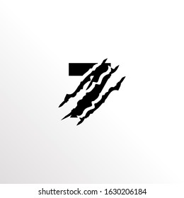 Initial Number 7 with Claw Scratch Logo Design