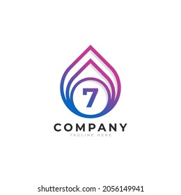 Initial Number 7 with Oil and Gas Logo Design Inspiration