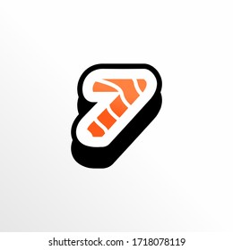 Initialnummer 7 Sushi Logo-Design