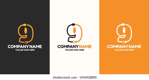 Initial Number 9 food Logo Design Template. Illustration vector graphic. Design concept fork and spoon With letter symbol. Perfect for cafe, restaurant, cooking business