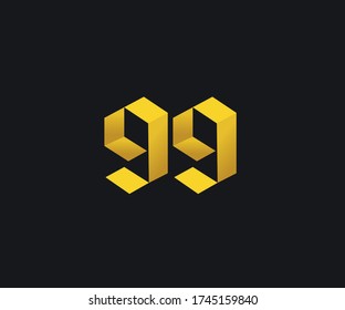 Initial Number 99 Connected Each Other Vector Logo Design Template. Vector Elements for Company Logo, T-shirts, Cards etc.