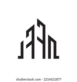 initial number apartment building hotel real estate logo