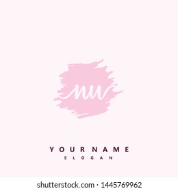 Initial NV beauty handwriting logo vector