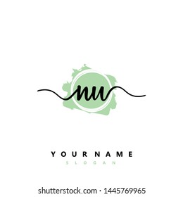 Initial NV beauty handwriting logo vector