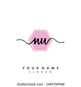 Initial NV beauty handwriting logo vector