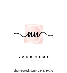 Initial NV beauty handwriting logo vector