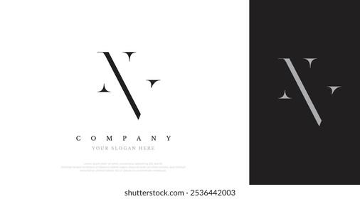 Initial NV Logo Design Vector 
