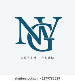 initial NVG rounded Letter Logo Design Monogram Icon Vector Template