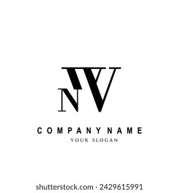 Initial NW letter brand invitation title logotype trendy