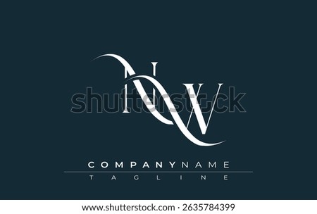 Initial NW Logo Design Vector. Elegant Monogram Logo Design with Decorative Elements and Typography