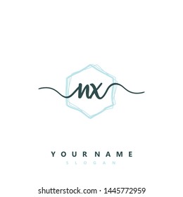 Initial NX beauty handwriting logo vector