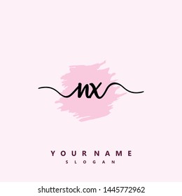 Initial NX beauty handwriting logo vector