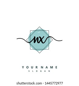 Initial NX beauty handwriting logo vector