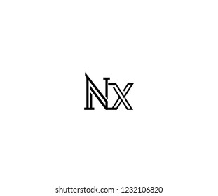 Initial NX Letter Linked Stylish Linear Monogram Modern Creative Logotype