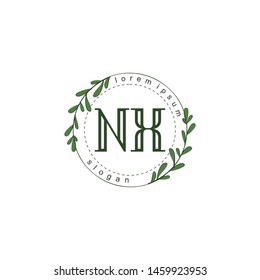 initial NX letter with shield style logo template vector
