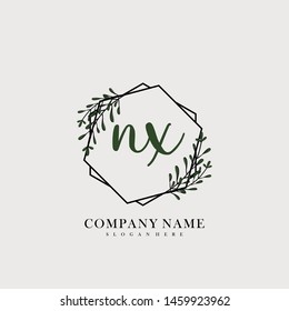 initial NX letter with shield style logo template vector