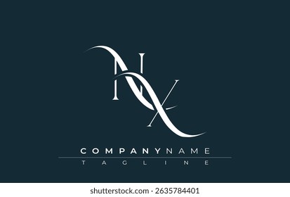 Initial NX Logo Design Vector. Elegant Monogram Logo Design with Decorative Elements and Typography