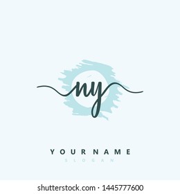 Initial NY beauty handwriting logo vector