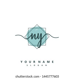 Initial NY beauty handwriting logo vector