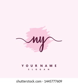 Initial NY beauty handwriting logo vector