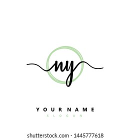 Initial NY beauty handwriting logo vector
