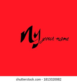 Initial Ny handwriting logo template vector