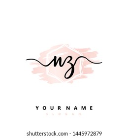 Initial NZ beauty handwriting logo vector