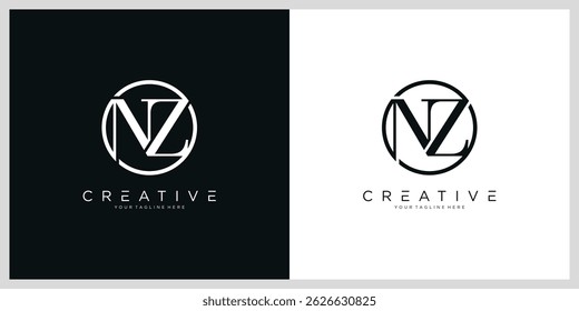 Vector inicial de diseño de logotipo de letra NZ
