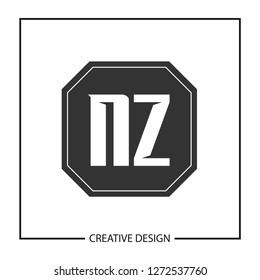 Initial NZ Letter Logo Template Design
