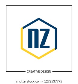 Initial NZ Letter Logo Template Design