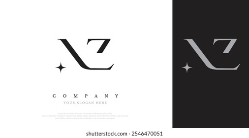 Vetor de design de logotipo inicial NZ 