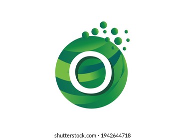 Initial O abstract 3d alphabet company letter logo design vector icon template