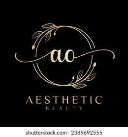 Initial O Aesthetic Beauty Logo
