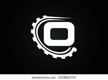 Initial O alphabet with a gear. Gear engineer logo design. Logo for automotive, mechanical, technology, setting, repair business, and company identity