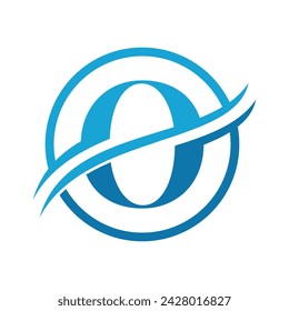 Initial O Alphabet with Swoosh or Ocean Wave Logo Design