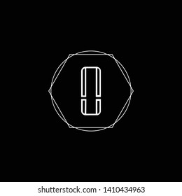 Initial O AU letter logo design in black background