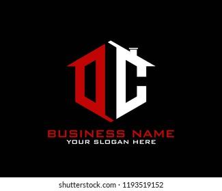 Initial O C abstract logo template vector