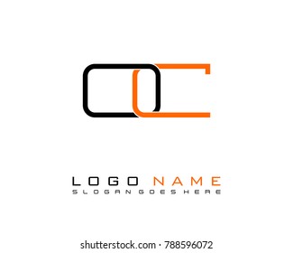 Initial O & C minimalist logo template vector