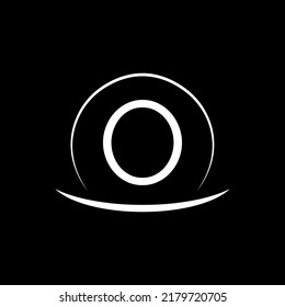  initial O circle letter logo design. O logo icon vector template on dark background.