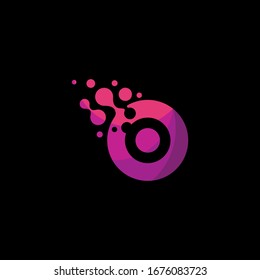 Initial O circle logo technology icon vector