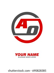 Initial A O circle logo template vector