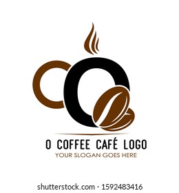 Initial O Coffee Cafe Equipment Simple and Minimalist Logo Template on White Background