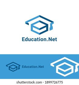 Initial O combine with toga hat icon for education business logo design template